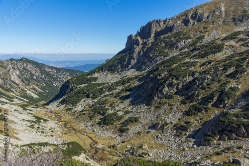 Landscape of The valley of Malyovishka river, Rila Mountain, Bulgaria