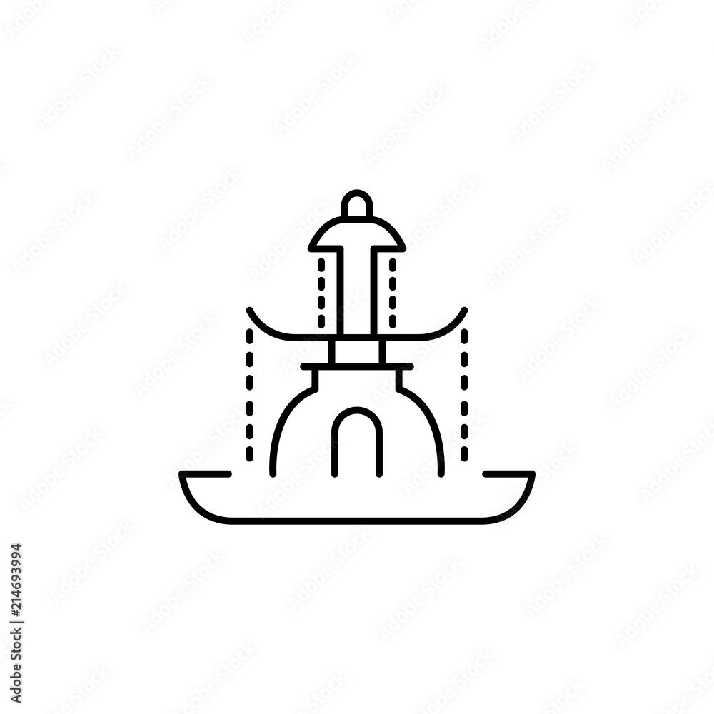 fountain dusk style icon. Element of travel icon for mobile concept and web apps. Thin line fountain dusk style icon can be used for web and mobile