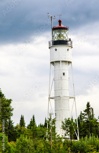 closeup of a lighthouse on Apostle Islands