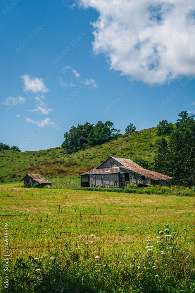 A barn on a farm in Potomac Highlands of West Virginia.