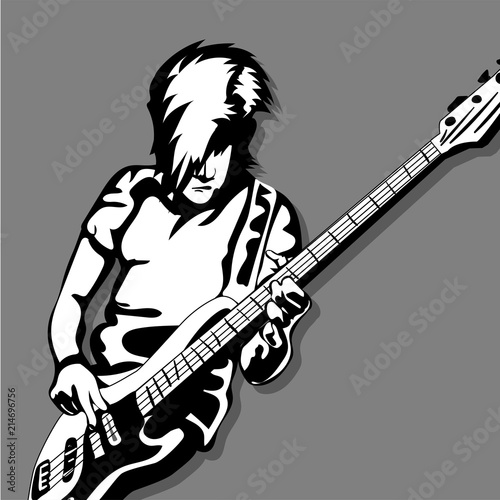 guitar man play music graphic object