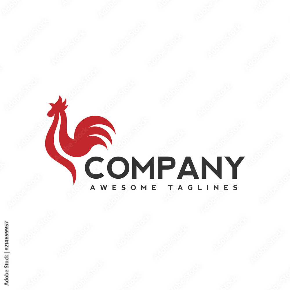 creative rooster vector logo concept style. Bird cock abstract illustration.