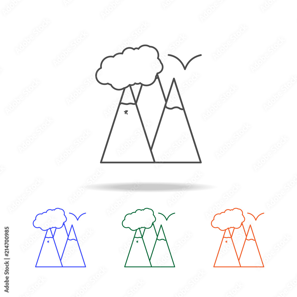 mountains line icon. Elements of journey in multi colored icons. Premium quality graphic design icon. Simple icon for websites, web design, mobile app, info graphics mountains line icon. Elements of journey in multi colored icons. Premium quality graphic design icon. Simple icon for websites, web design, mobile app, info graphics