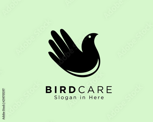 Hand bird care logo