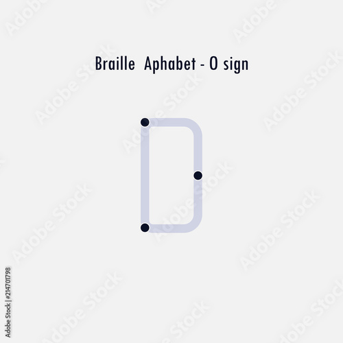 Creative english version of Braille alphabet design element.Braille alphabet letters.Classic emblem.Elegant dynamic alphabet letters.Flat web design icon.Vector illustration.