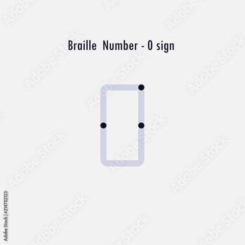 Creative english version of Braille number design element.Braille numbers.Alphabet letters.Classic emblem.Elegant dynamic alphabet letters.Flat web design icon.Vector illustration.