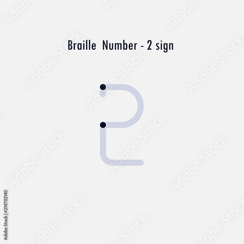 Creative english version of Braille number design element.Braille numbers.Alphabet letters.Classic emblem.Elegant dynamic alphabet letters.Flat web design icon.Vector illustration.