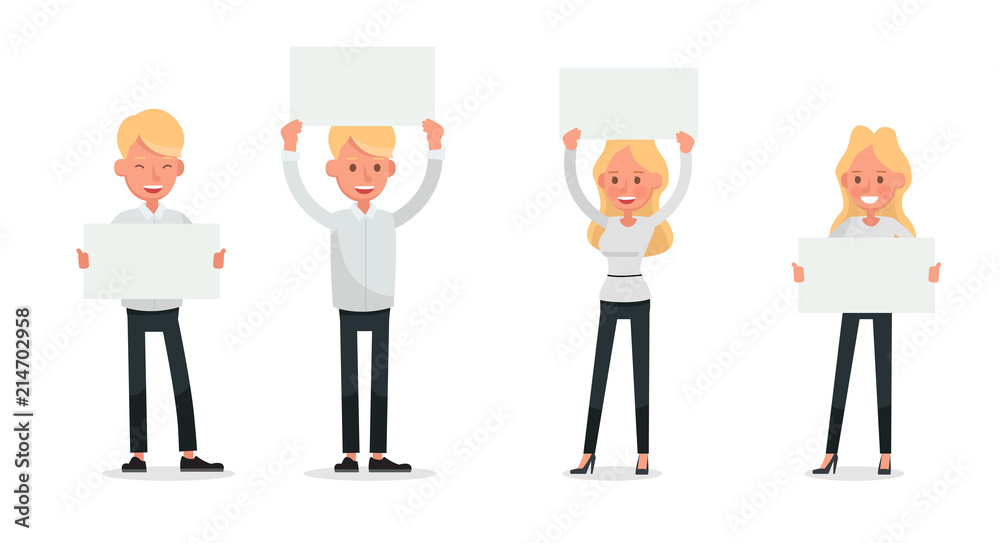 Set of Businessman and Businesswoman character vector design. no47