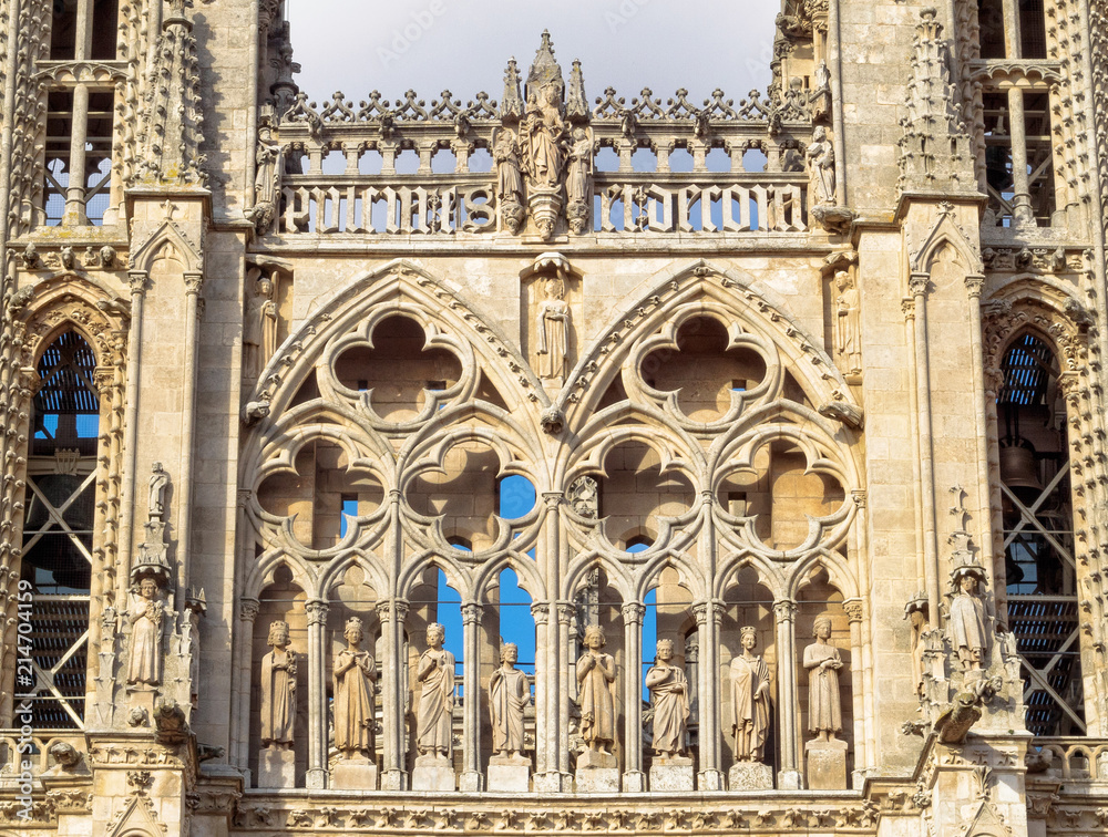 Details of the west facade of the Cathedral of Saint Mary - Burgos, Castile and Leon, Spain