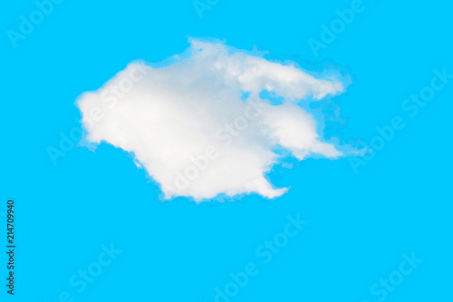 White cloud isolated on blue background,include Clipping path or alpha channel