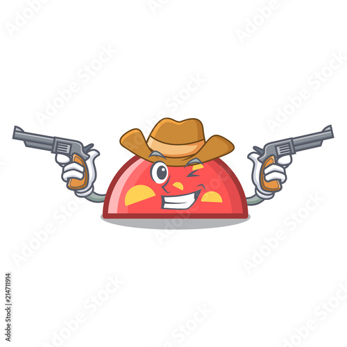 Cowboy semicircle character cartoon style