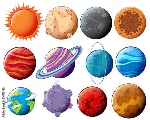 Set of planets and moons © blueringmedia