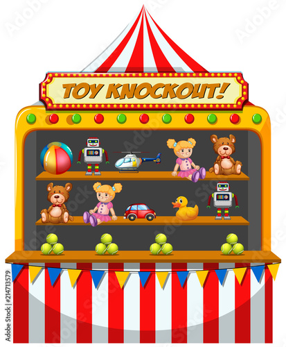 A funfair stall on white background