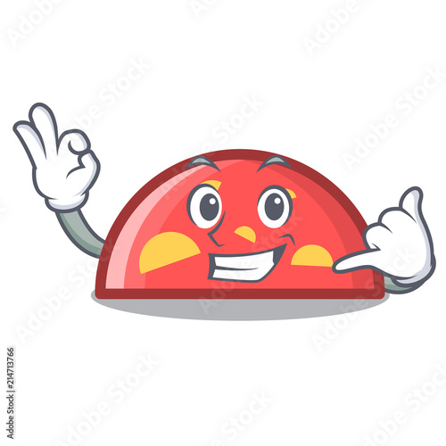 Call me semicircle mascot cartoon style