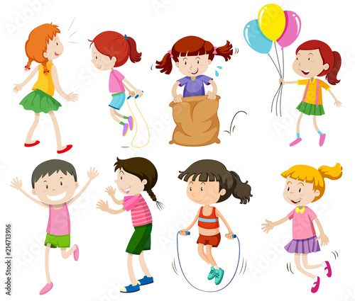 A set of girl and activity