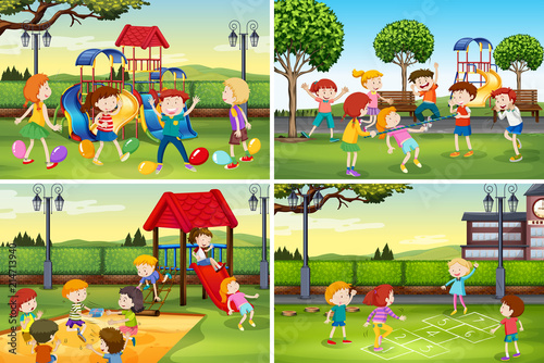 A set of children at playground