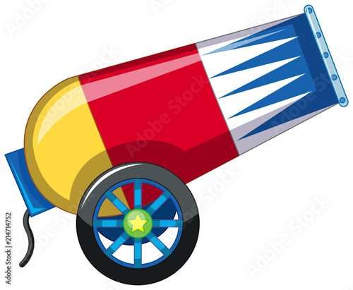 A colorful cannon on white background