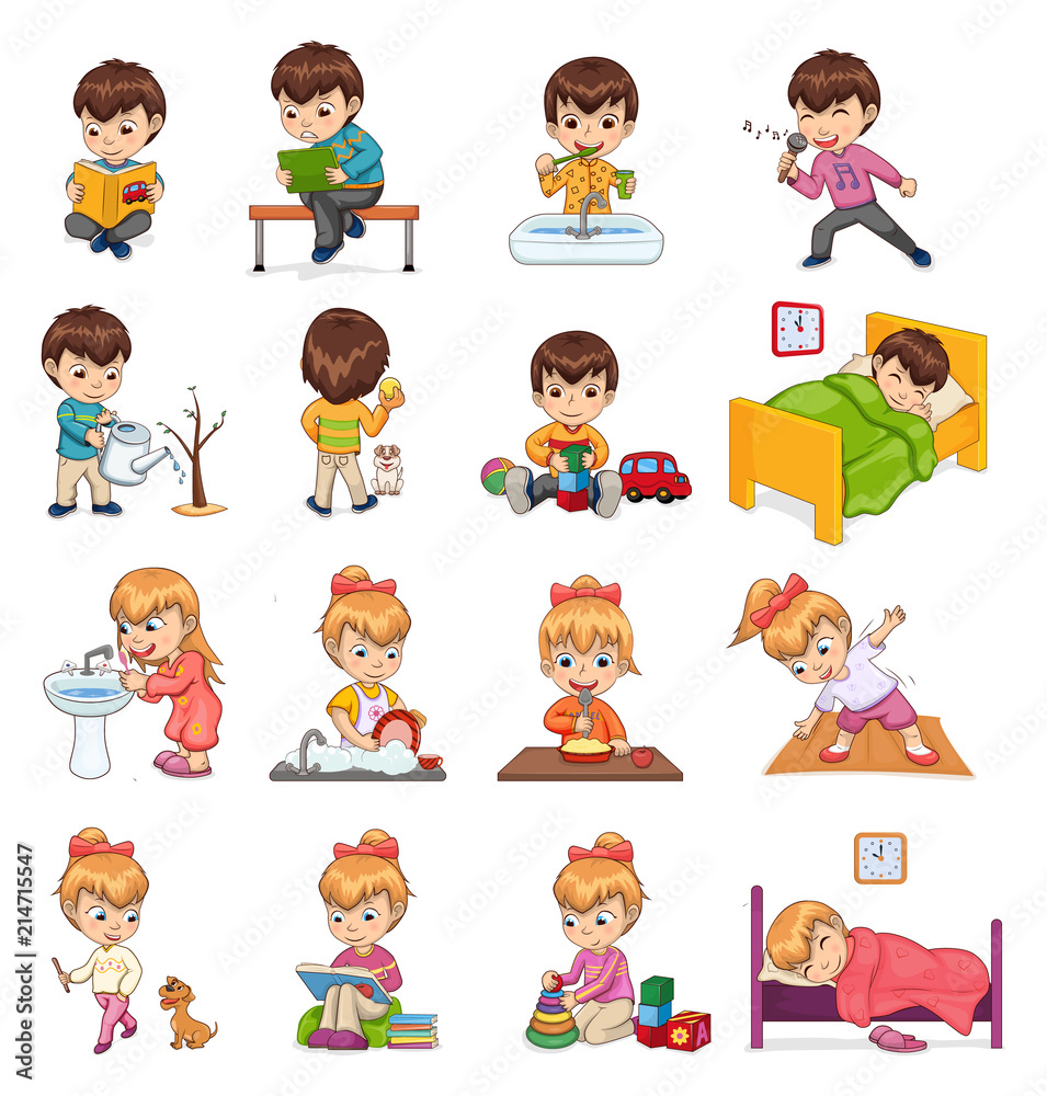 Female and Male Collection Vector Illustration Female and Male Collection Vector Illustration