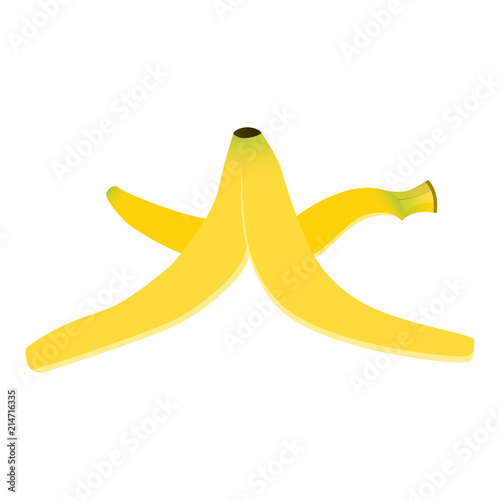 Vector illustration of banana peel isolated on white background.