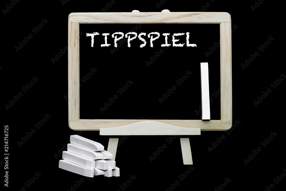 Tippspiel Tafel mit Kreidebuchstaben