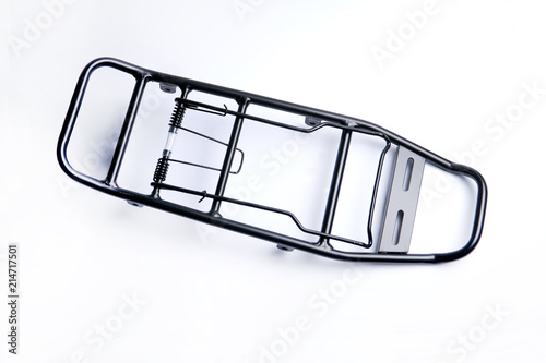 luggage carrier for bicycle on white background
