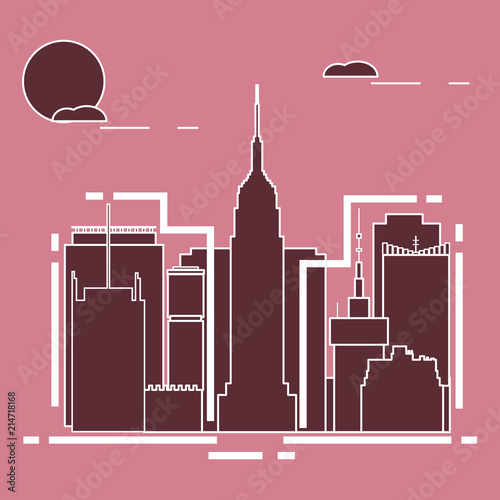 Building and skyscrapers. City view. Architecture.