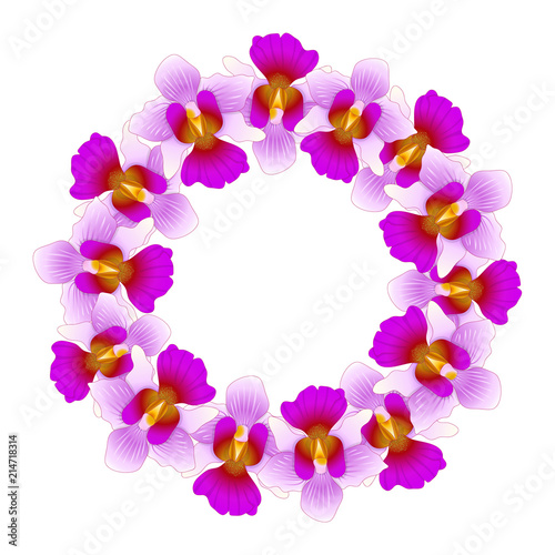 Purple Vanda Miss Joaquim Orchid Wreath.
