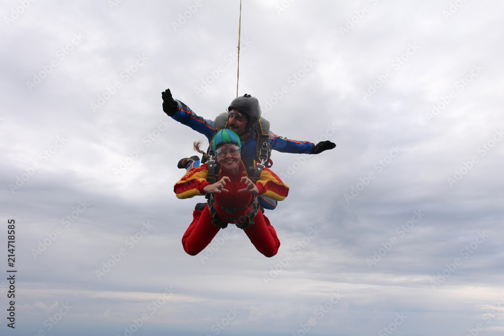 Skydiving. Tandem jump. Skydiving. Tandem jump.