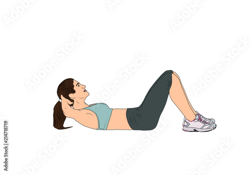 Woman doing Abdominal Crunches