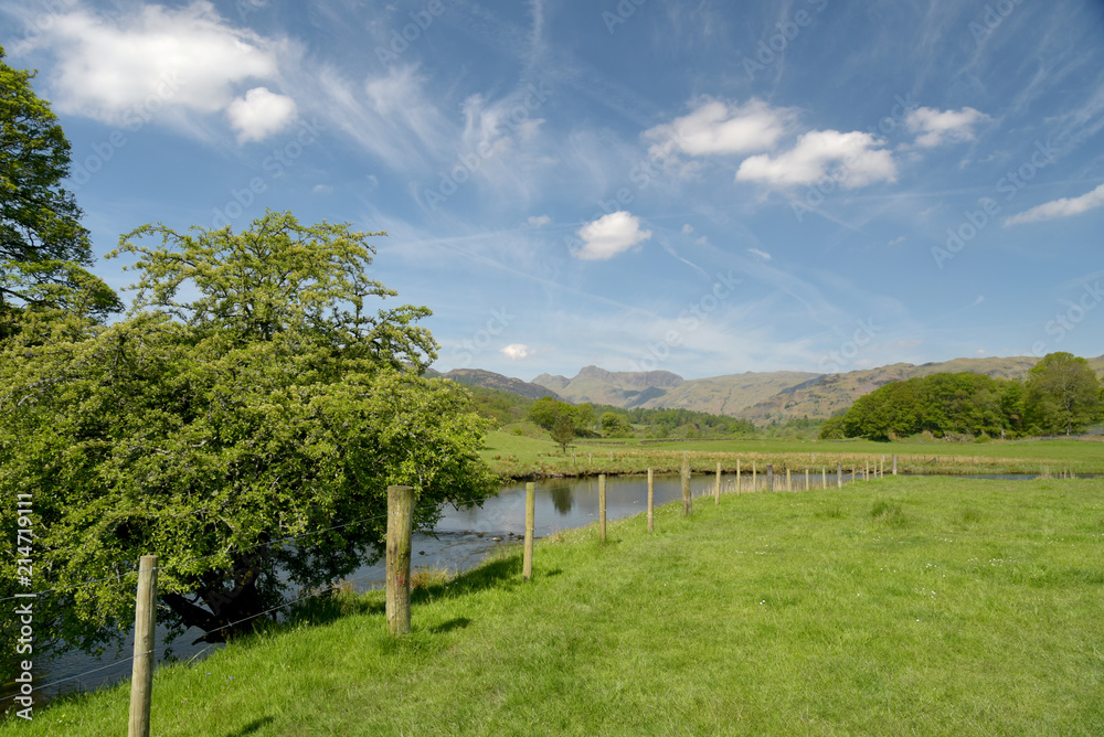 View across River Brathay in Great Langdale, Lake District