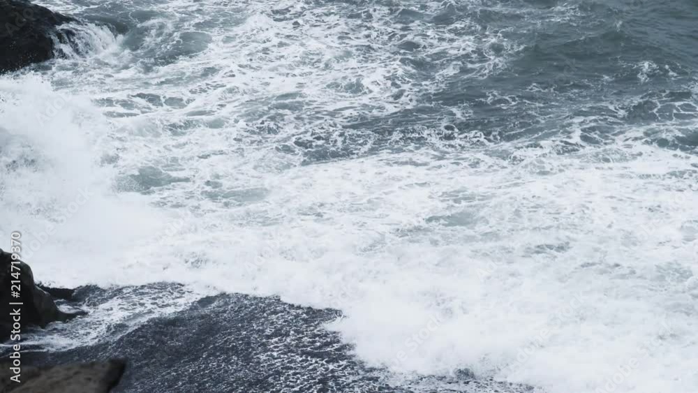 slow motion of harsh ocean with cliff in iceland slow motion of harsh ocean with cliff in iceland