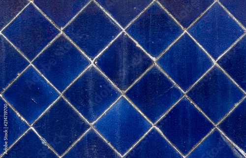 Mosiac tiles  Blue diagonal Wall or floor tile  high resolution real photo for interior backdrop background texture purpose.
