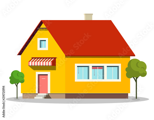 Family House Icon. Vector Building Symbol Isolated on White Background.