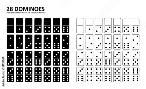 Black and white domino full set