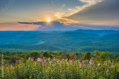 Sunset from Spruce Knob, in Monongahela National Forest, West Virginia photo
