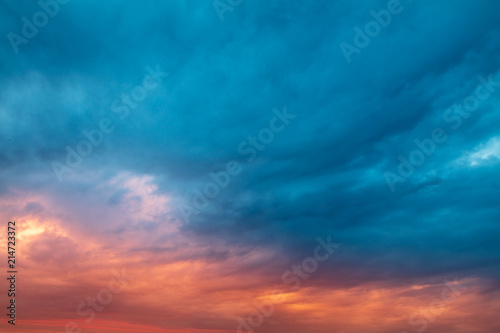 Clouds in the sky at sunset as background © schankz