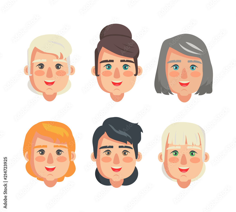 Grandmothers Constructor Set Vector Illustration Grandmothers Constructor Set Vector Illustration