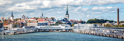 Beautiful cityscape, Tallinn, the capital of Estonia, view of the city from the sea, travel to the Baltic states and Scandinavian countries photo