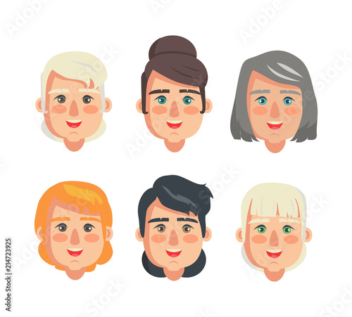 Grandmothers Constructor Set Vector Illustration