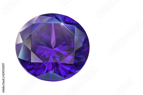 .Blue Sapphire diamonds on the white background with clipping path