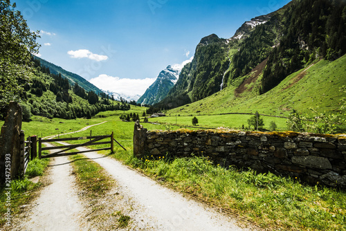 Rural road in Alpine valley,Austria