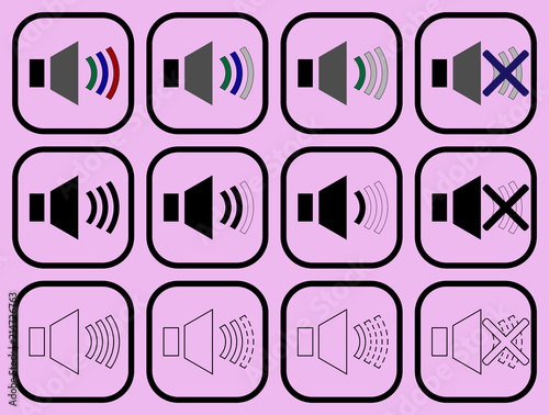 Speakers icons set