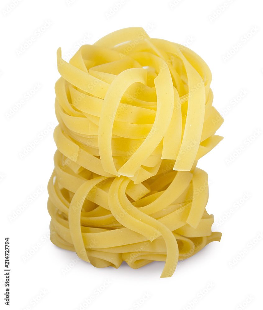 Italian pasta on white isolated background. Fettuccine Italian pasta on white isolated background. Fettuccine