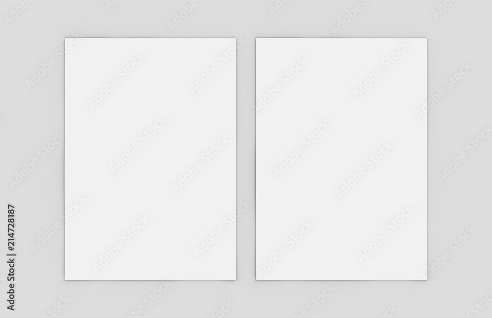 A4 paper on isolated white background, mock up template ready for your design, 3d illustration A4 paper on isolated white background, mock up template ready for your design, 3d illustration