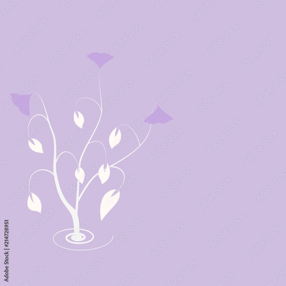 Abstract violet flower with space text