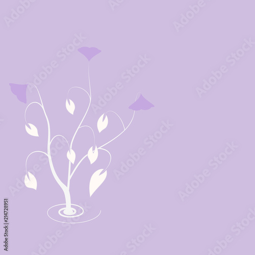 Abstract violet flower with space text