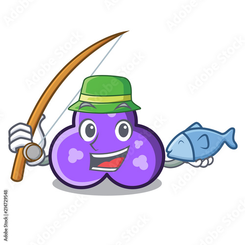 Fishing trefoil mascot cartoon style