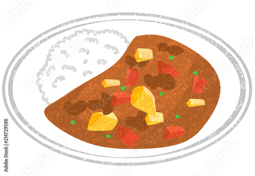 カレーライス　手描き風