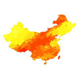 map of China with a watercolor texture