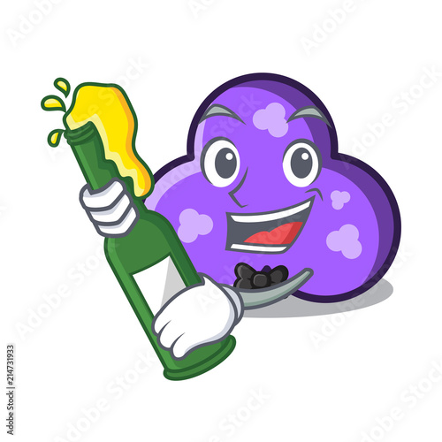 With beer trefoil mascot cartoon style